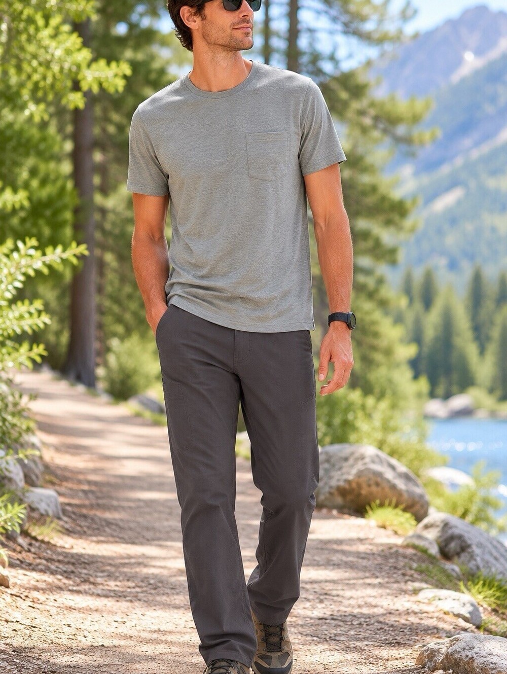 prAna Stretch Zion Pant II Mens 28x36 Dark Iron NWT Hiking Outdoor Straight